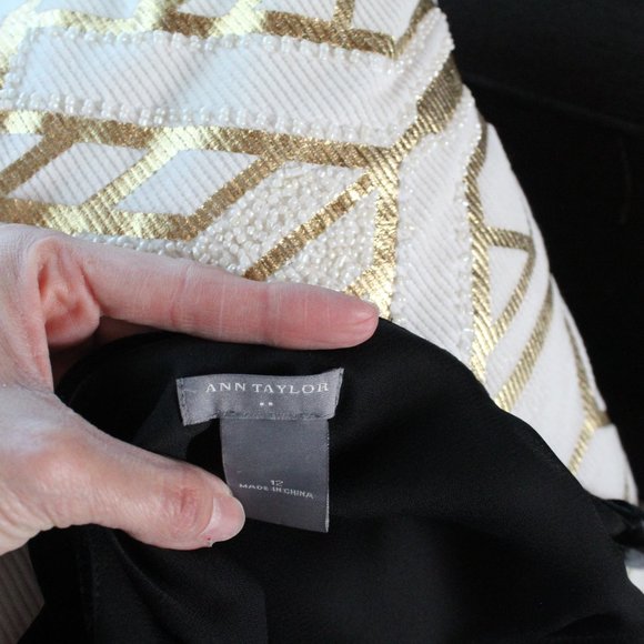 Ann Taylor Velvet Black and Silk Cowl Neck Top - Picture 3 of 4